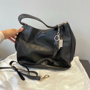 Coach - Large Black Leather Shoulder Bag
